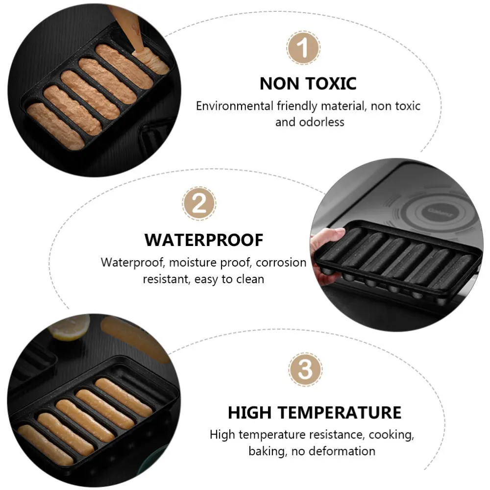 

1Pc Sausage Mold Stainless Baking Mold Steaming Supplementary Food Mold Black