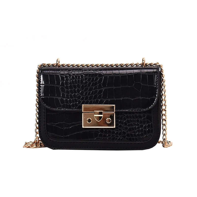 Маленькая сумка через плечо в стиле ретро с крокодиловым узором для женщин 2020