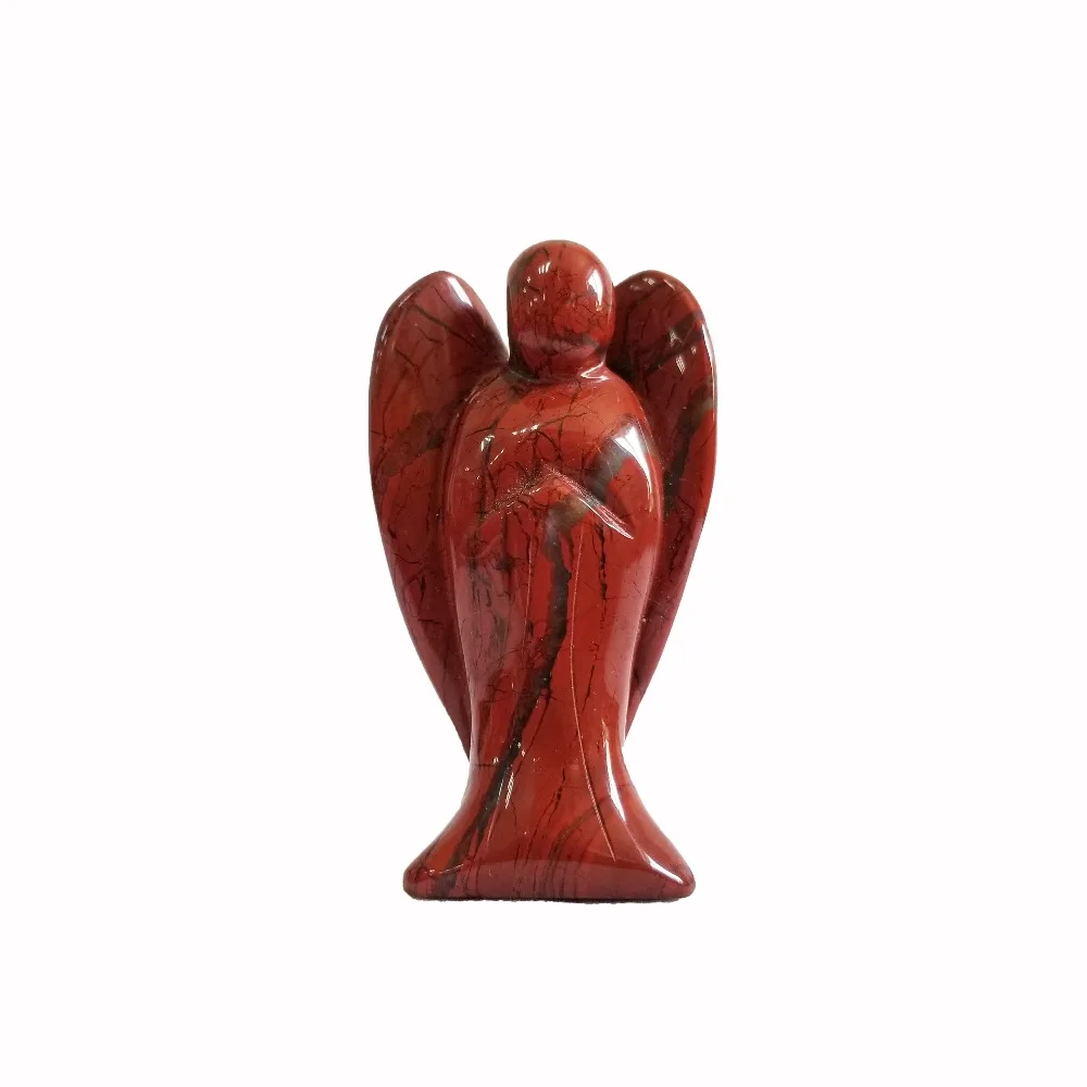 Red jasper 1 шт. натуральный кристалл Целебный Камень Хранитель кристалл резьба розовый кварц Ангел - Цвет: Red jasper