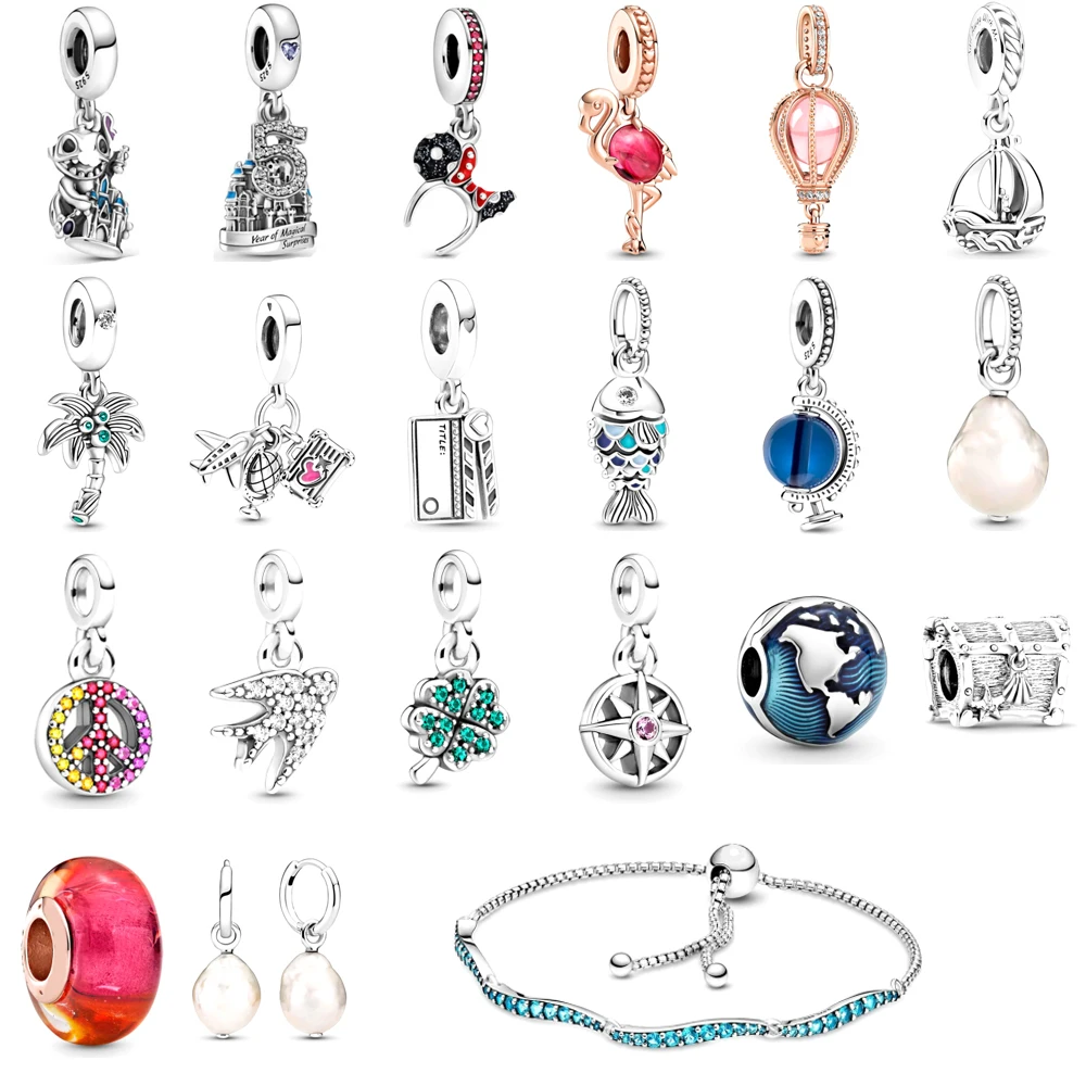 

NEW 100% 925 Sterling Silver 2021 Ocean Summer Collection Pendant Charm Fit DIY Women Bracelet Original Fashion jewelry Gift