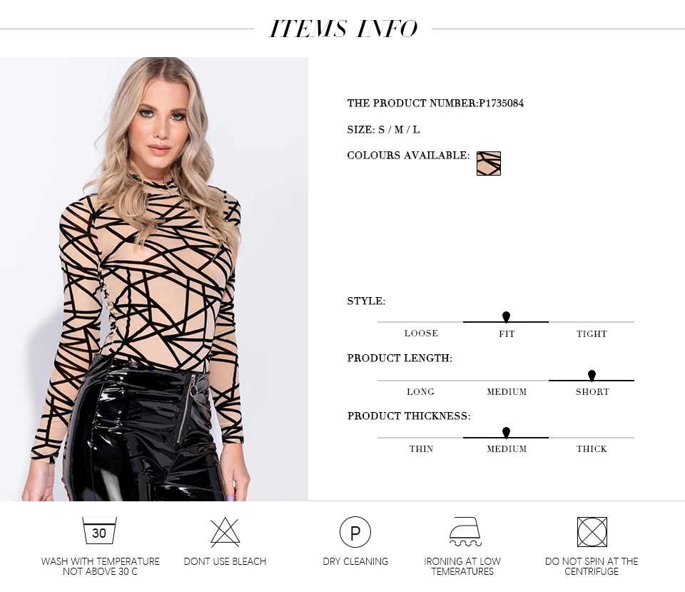 Gagaopt женские сексуальные с геометрическим принтом сетки Боди женские Клубные вечерние Спортивные Повседневные с длинным рукавом комбинезон