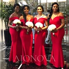 Красное атласное платье, платья подружки невесты, элегантные платья с открытыми плечами, платья-русалки для женщин, элегантные женские платья для свадебной вечеринки, 2021