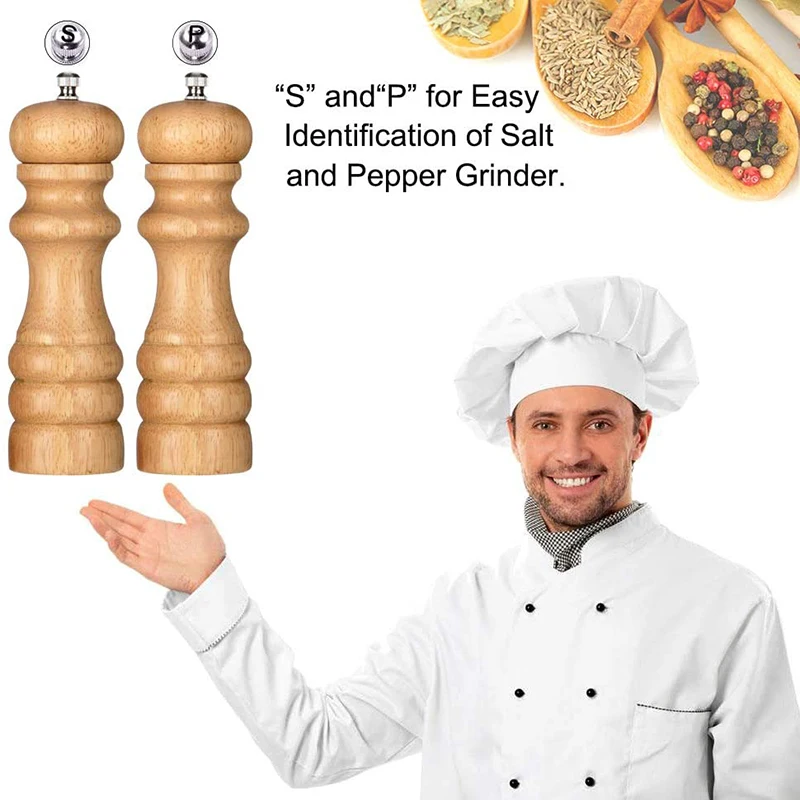 Мельница для соли и перца набор с натуральным дровяным цветом 2 пачки шейкеры