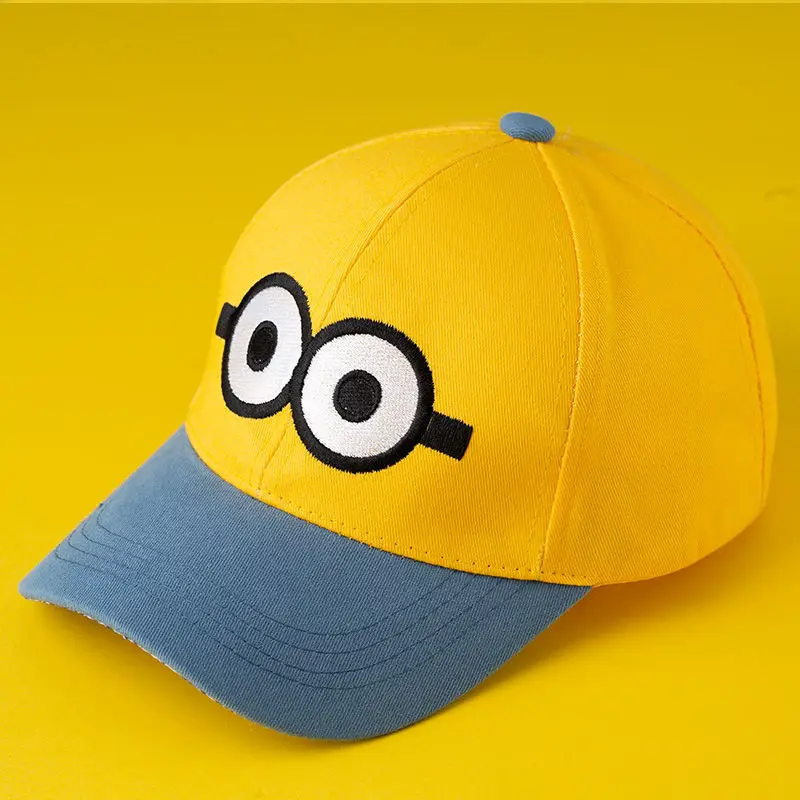 Детские шапки с миньонами для мальчиков блестящие симпатичные бейсболки весны и