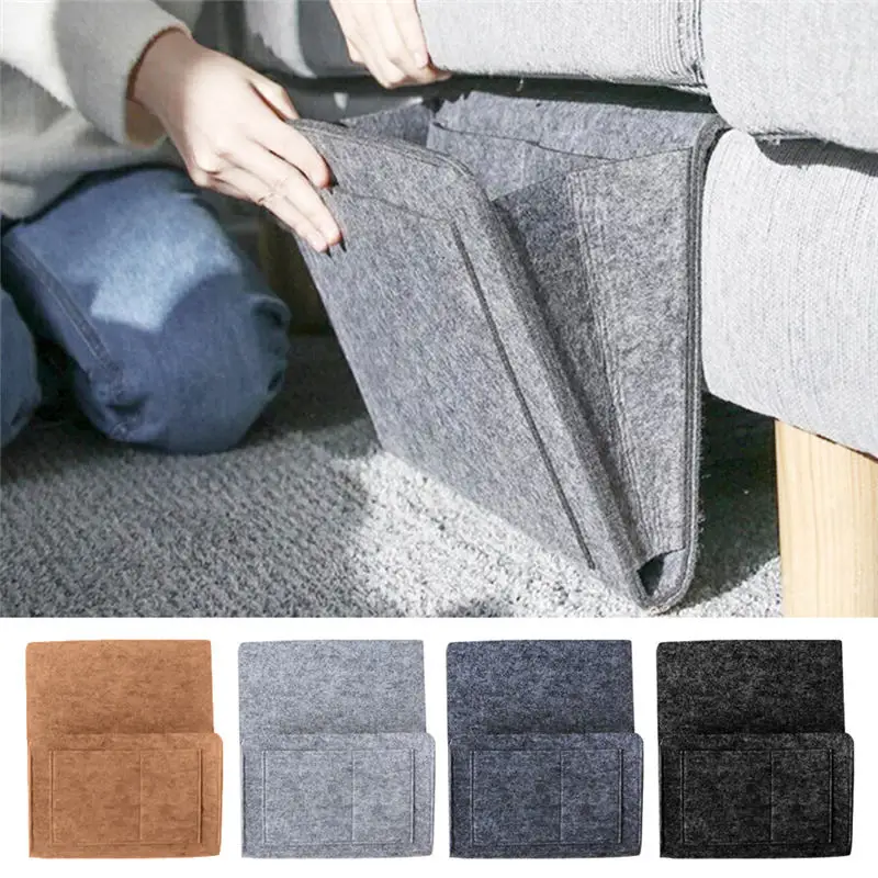

Bed Storage Bag Pocket Felt Bedside Hanging Storage Organizer Dorm Room Book Magazine TV Remote Caddy Bunk Holder For Table Sofa