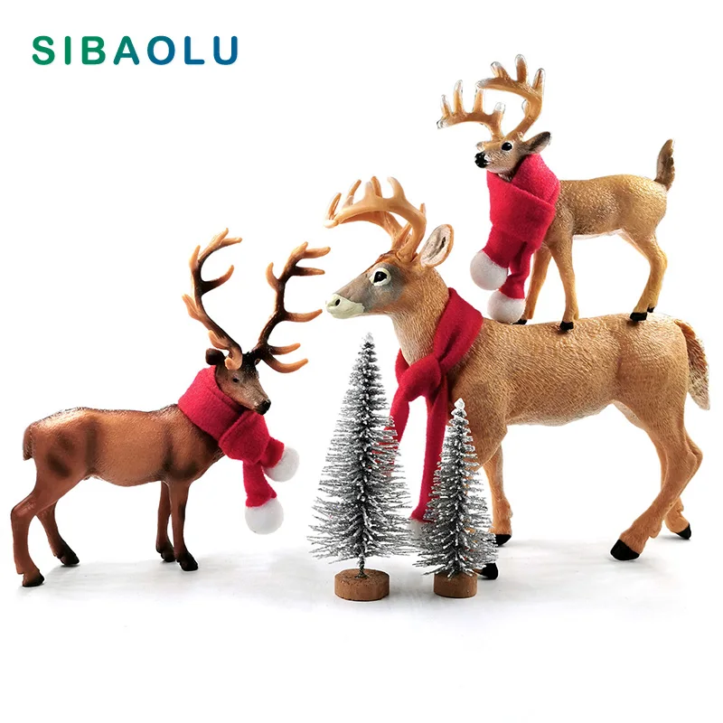 Новый Рождественский олень статуэтка лося модель животного домашний декор