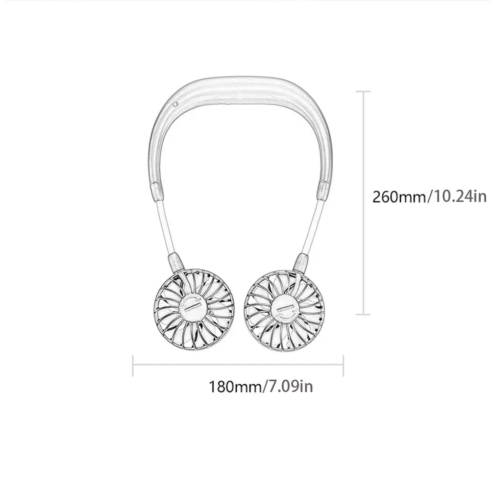 

Adjustable 7 Leaf Mini USB Rechargeable Fan Portable Neck Sport Fan Neckband Desk Hand Air Fan Conditioner For Dropship