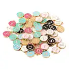 Очарование ювелирное украшение-подвеска с буквой для изготовления браслетов или бус своими руками круглые 26 двухсторонняя крафт Начальная буква эмаль новый продукт