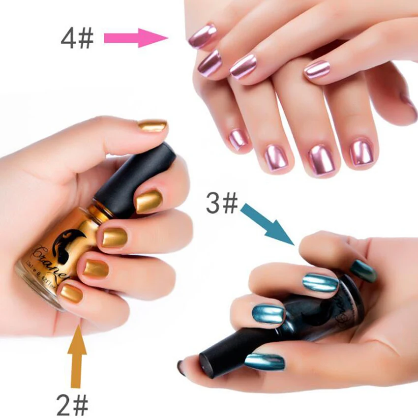 Волшебный зеркальный лак для ногтей эффект хромированный металлический дизайн