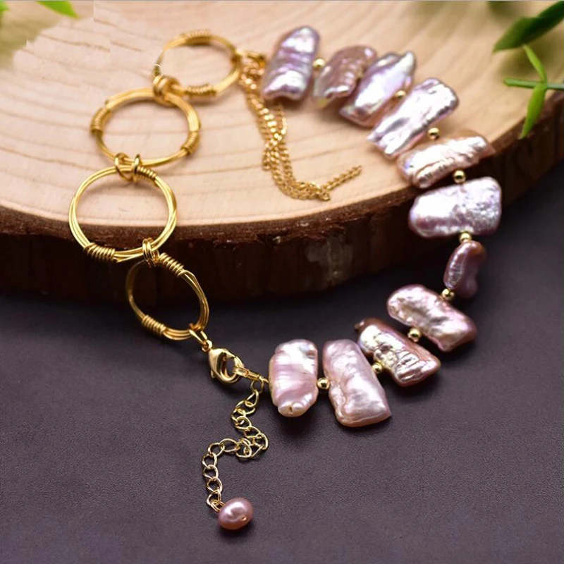 

Натуральный барочный жемчуг регулируемый браслет с кисточками Женская бижутерия для девочек Подарки для вечерние ручная работа ювелирные ...