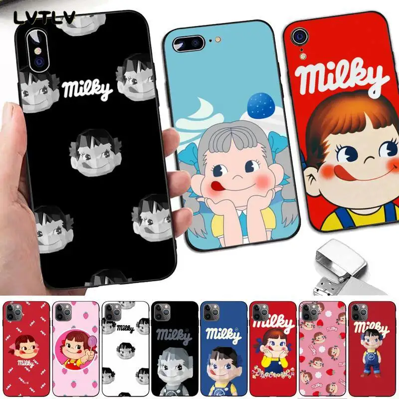 Мягкий чехол для телефона LVTLV Fujiya Milky Peko chan фото на заказ iPhone 8 7 6 6S Plus X 5 5S SE 2020 XR 11 pro