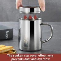 304 stainless steel heat preservation mark tea cup spill proof sealed simple office coffee breakfast cup