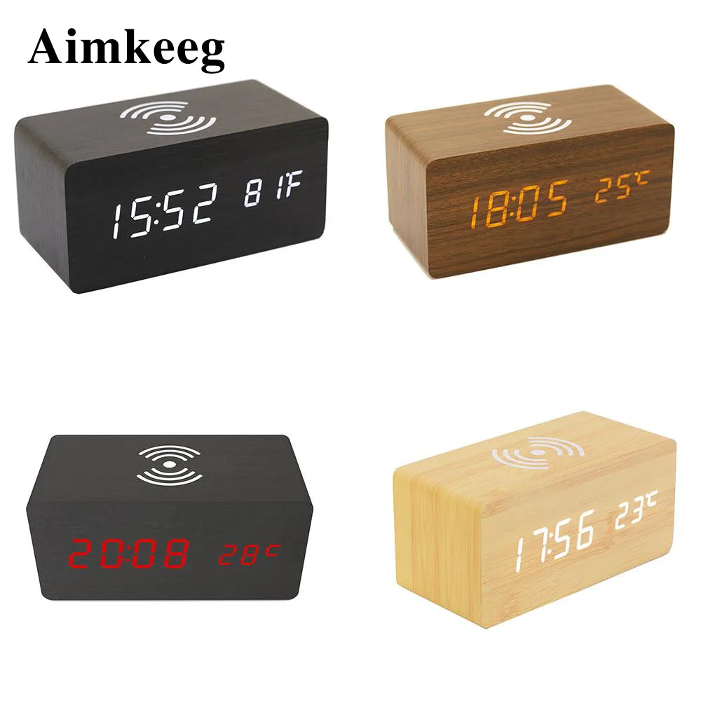 Высококачественный светодиодный ночник Деревянный светильник для часов