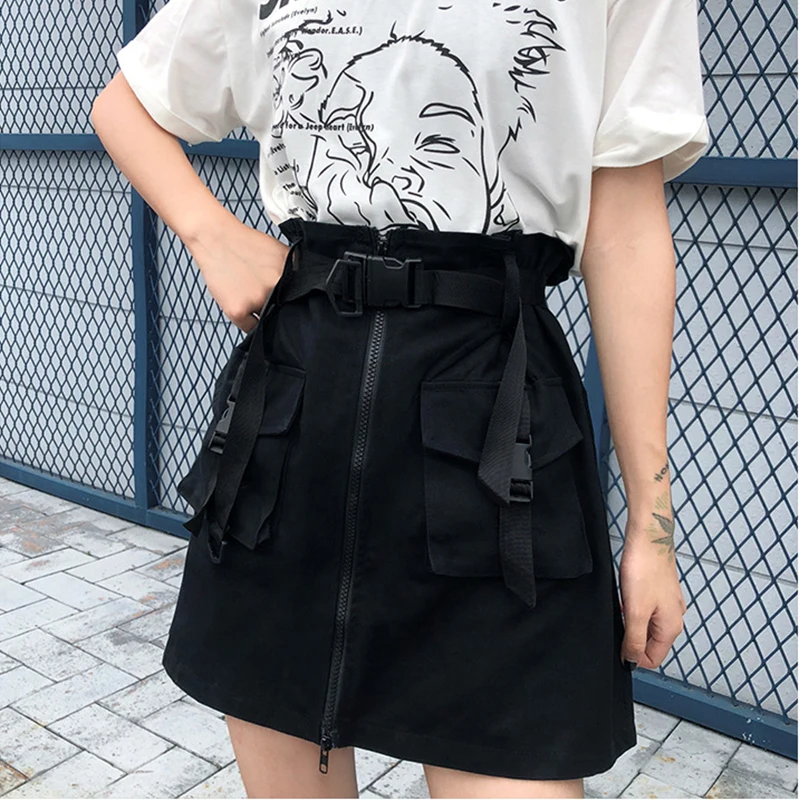 Женская юбка средней длины Vangull короткая с карманами и поясом для лета 2020