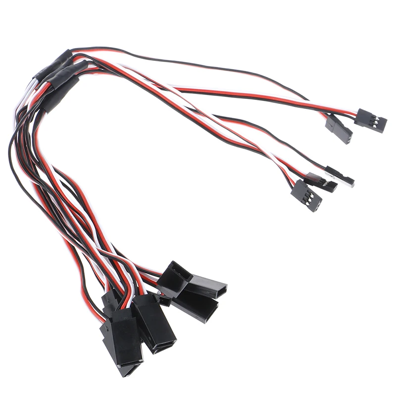 

5pcs 300mm Y Style Servo Extension Cord Lead Wire Cable Female Futaba Plug + JR Plug Can Suit for All Connection Male Battery