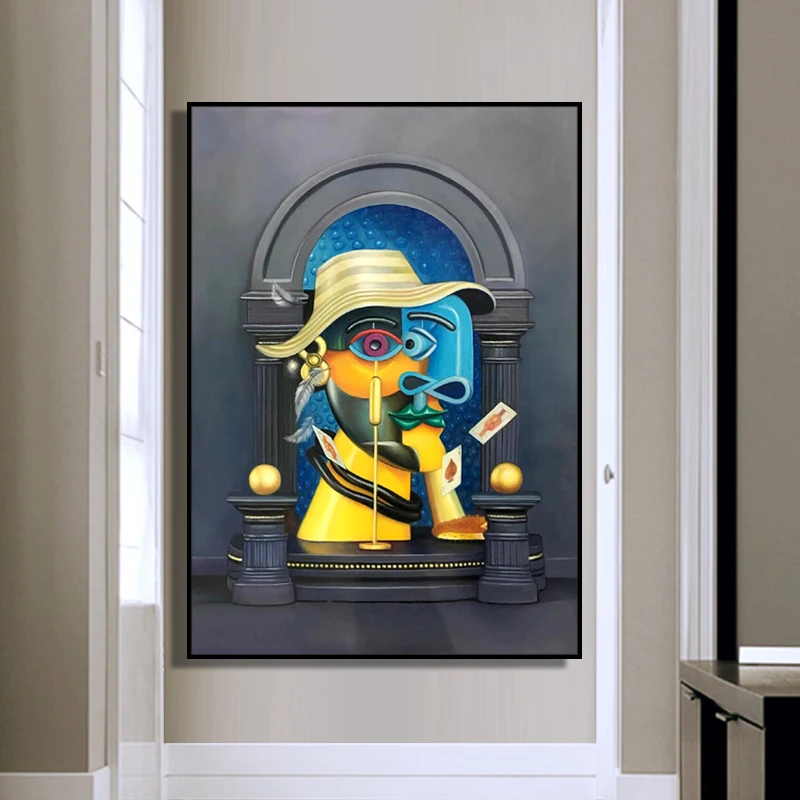 Beste 100% Hand Geschilderd Moderne Abstracte Drie-Dimensionale Creatieve Picasso Kunst Olieverfschilderij Wall Art Wall Pictures Schilderen