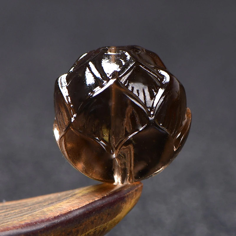 

4A натуральный чай дымчатый кварц Лотос Кристалл Одиночная бусина Сделай Сам бусины для изготовления ювелирных изделий