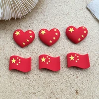 patriotic five star red flag peach heart flatback cabochon scrapbook kawaii diy embellishments accessories for jewelry making