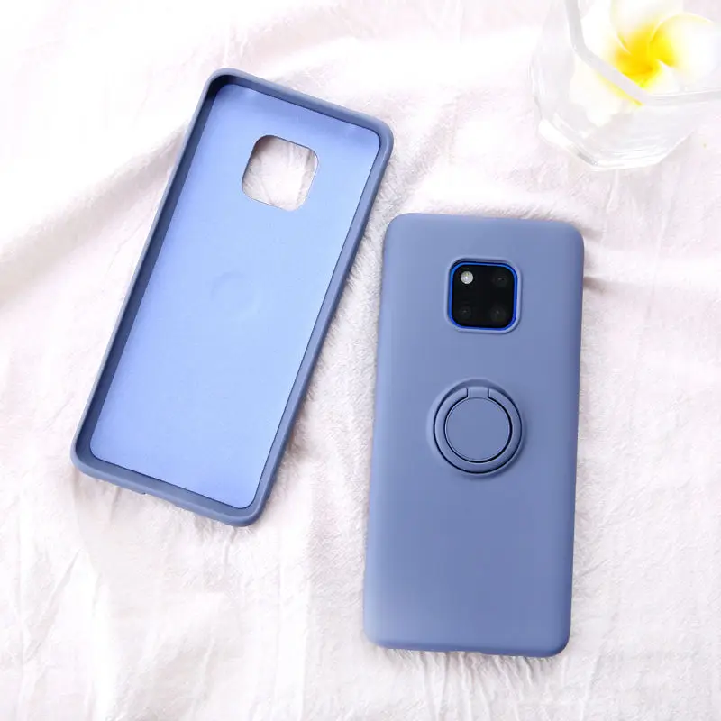 Gray Мягкий силиконовый чехол, чехол для huawei mate 20 Pro Lite mate 30 Pro P20 P30, кольцо-держатель, силиконовый чехол для huawei mate 20 Pro, чехол s - Цвет: Gray