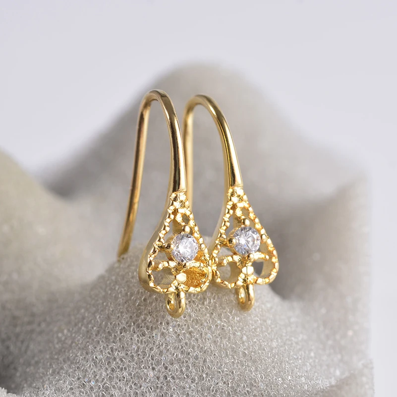 Застежки крючки для сережек из фианита 10 пар|earrings swarovski|earring findings sterling silverearring post |