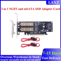 3 in 1 ngff and msata ssd adapter card m 2 nvme to pcie 16xm 2 sata ssd to sata iiimsata to sata converter2 sata cable