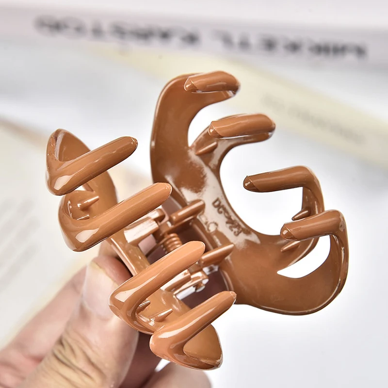 

Fashion Simple Hair Accessories Large Size Beautiful Hairpins Acrylic Hair Claw Bright Geometric Barrettes Solid Color Hair Clip