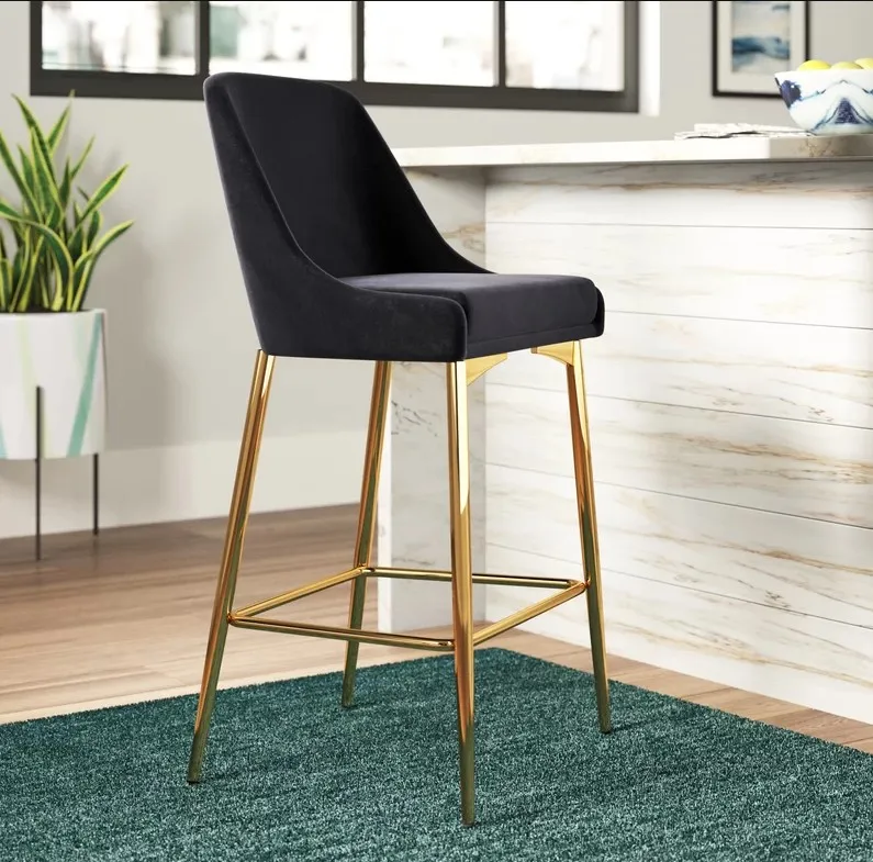 

Мебель для кухни, современный дизайн, роскошные мягкие золотые сияющие ножки, барные стулья, барный стул со спинкой
