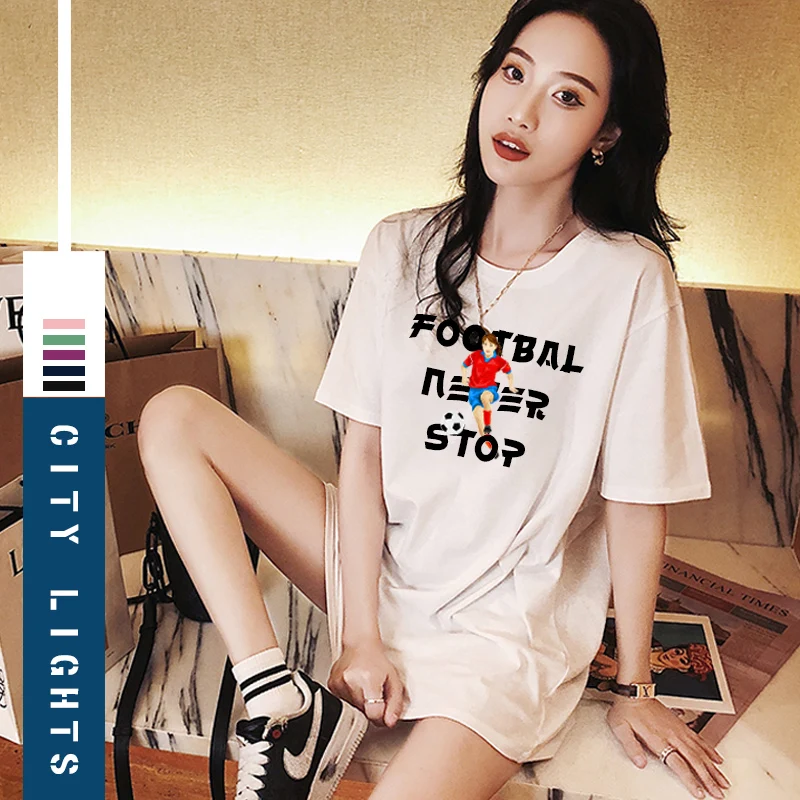 

Дышащая футболка с мультяшным аниме графическим рисунком, хлопковая футболка, женские повседневные милые топы, Одежда большого размера, ул...