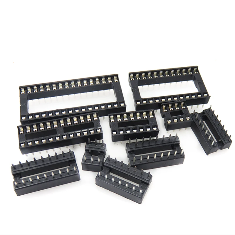 

10PCS IC sockets 6 8 14 16 18 20 24 28 32 40 pin Connector DIP Socket DIP6 DIP8 DIP14 DIP16 DIP18 DIP20 DIP24 DIP28 DIP40 pins