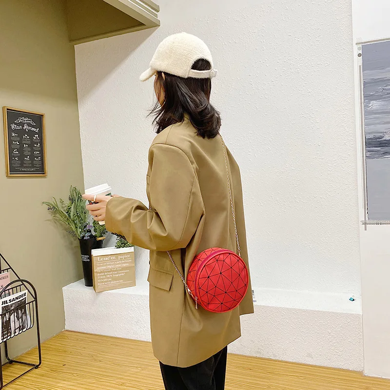 

PU Small Chain Round Bag Shoulder For Women 2021 Mini Phone Fashion Causal Crossbody Bag Female New Trend Handbag Messenger Bags