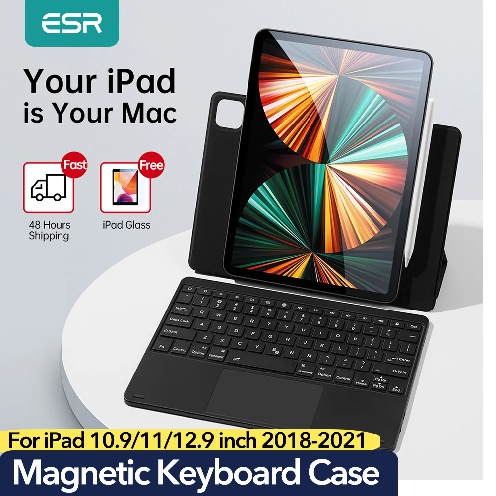 ESR for iPad Air 4 Pro 11 2021 Case Bluetooth Keyboard 12 9 Magnetic Touch Pad with Pencil | Компьютеры и офис