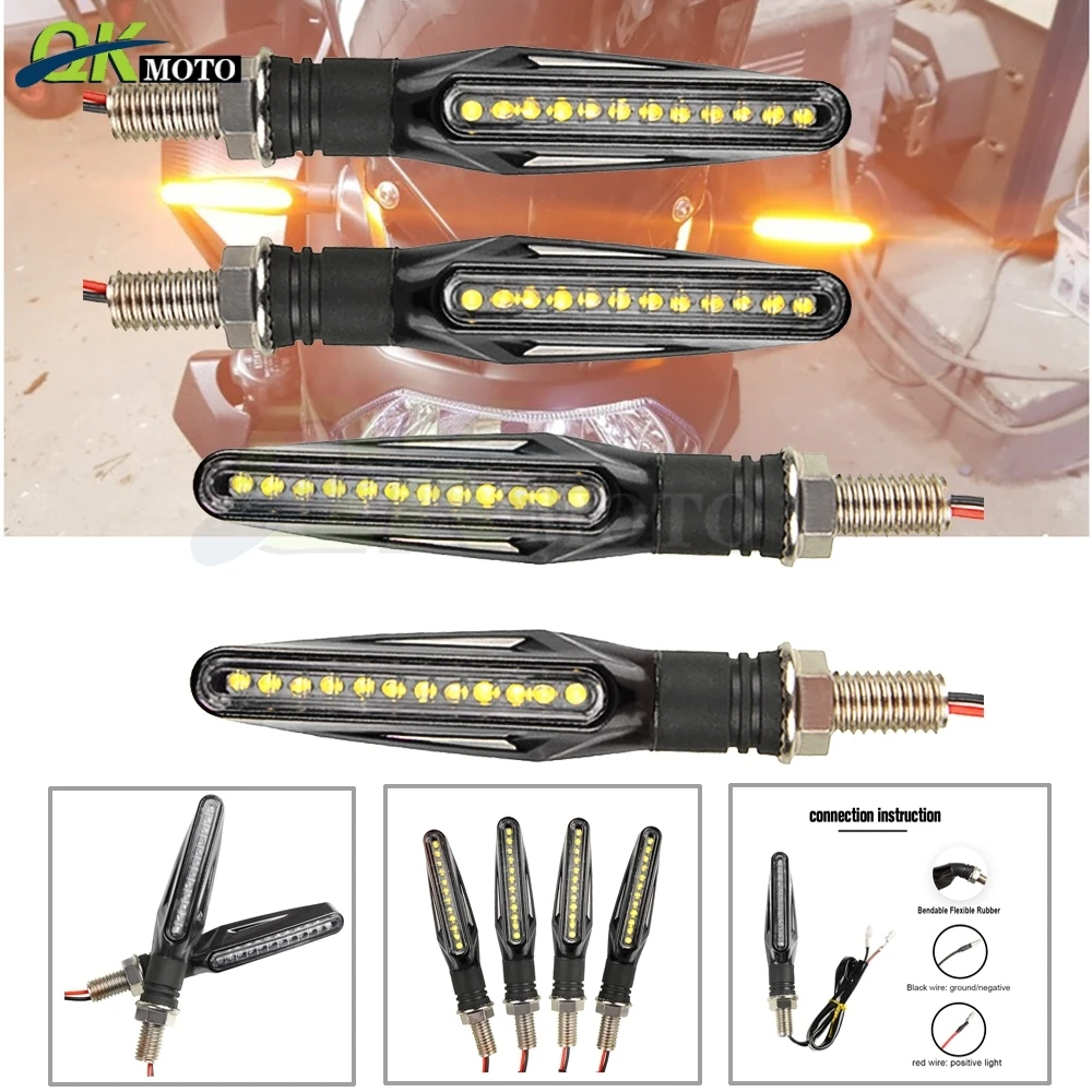 

Motorcycle LED plastic 38V Turn Signal Light Direction Indicators Amber For Kawasaki Ninja ZX6 ZX6R ZX7R ZX9R ZX12R ZX14R ZX500R