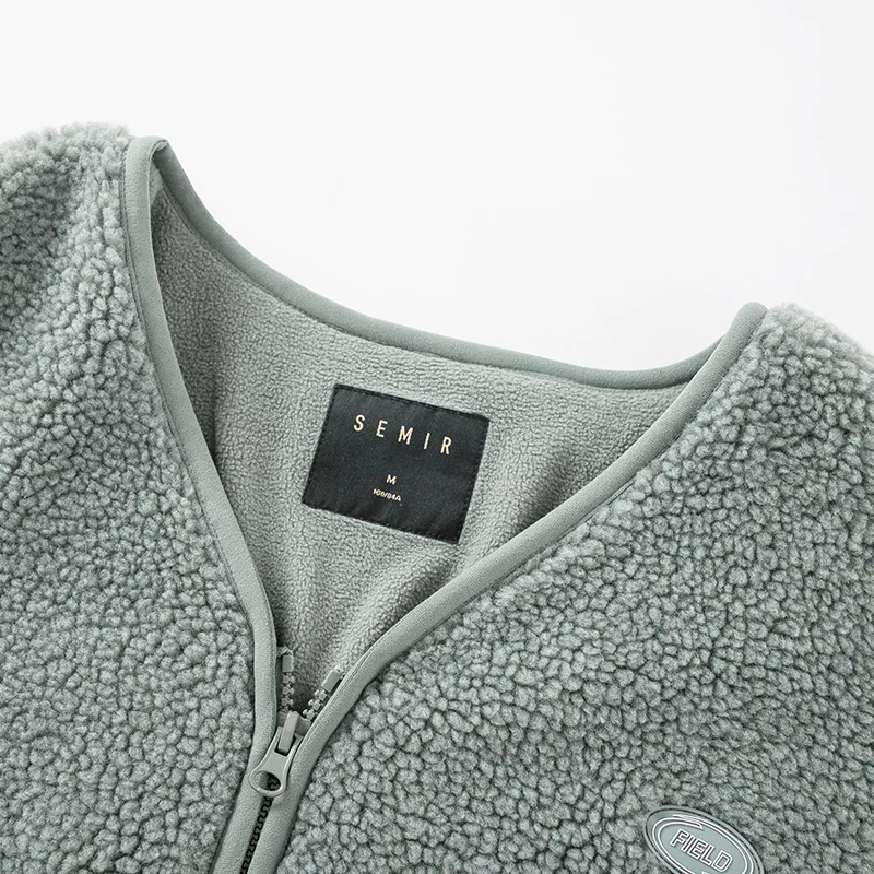 Куртка SEMIR женская короткая в стиле оверсайз свободная теплая куртка с V-образным