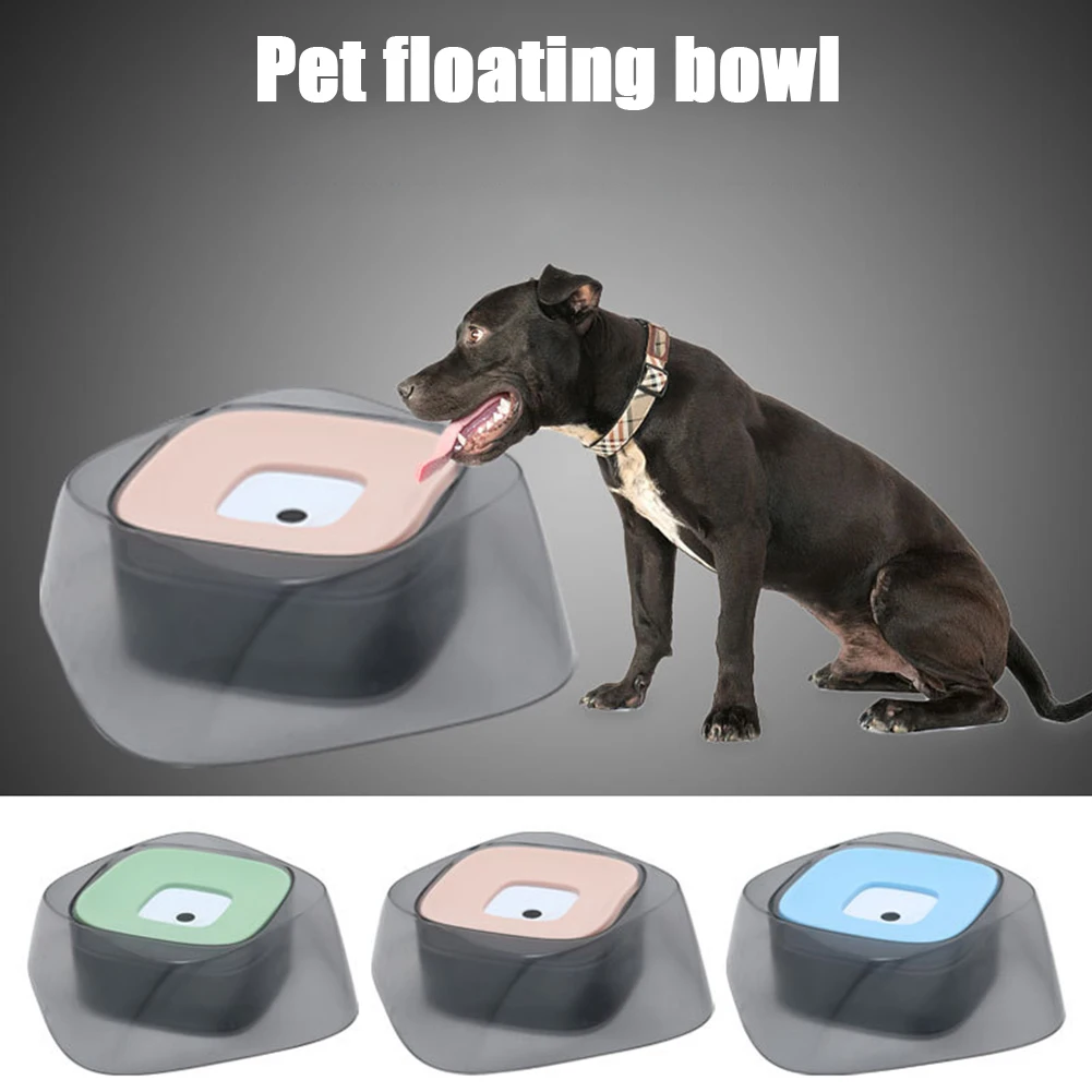 

Pet Dog Water Drinking Floating Bowl 1.4L Spill-proof Water Bowl Water Feeder with Floating Disk for Dogs Cats Support Car Use