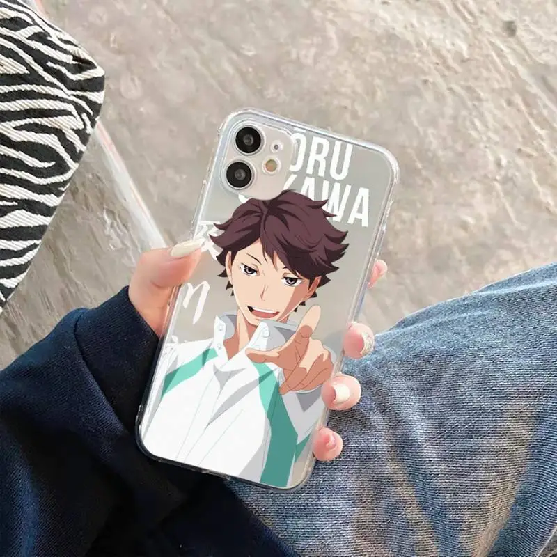 

Anime Haikyuu!! Oikawa Tooru manga Phone Case Transparent Clear for iPhone 11 12 mini pro XS MAX 7 8 6 6S Plus X 5S SE 2020 XR