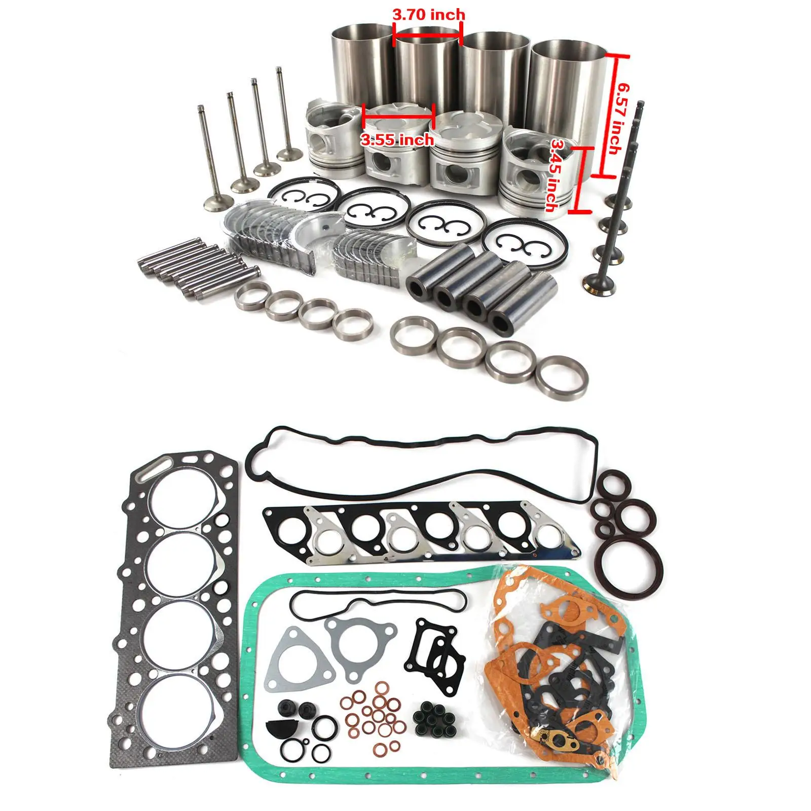 

Overhaul Rebuild Kit & Valves for Mitsubishi 4D56 4D56T Engine SOHC 8-Valves L200 L300 Pickup Truck