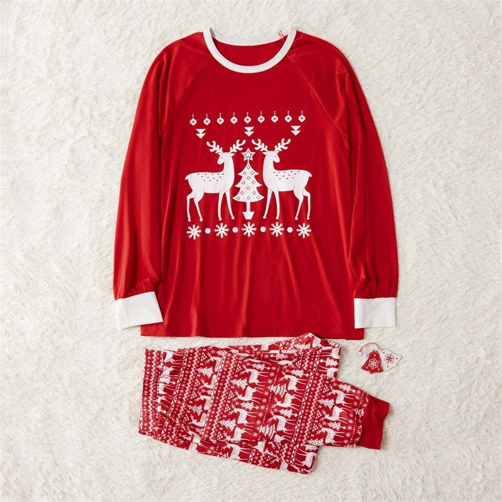 Семейные рождественские пижамные наборы Рождественская одежда для сна с