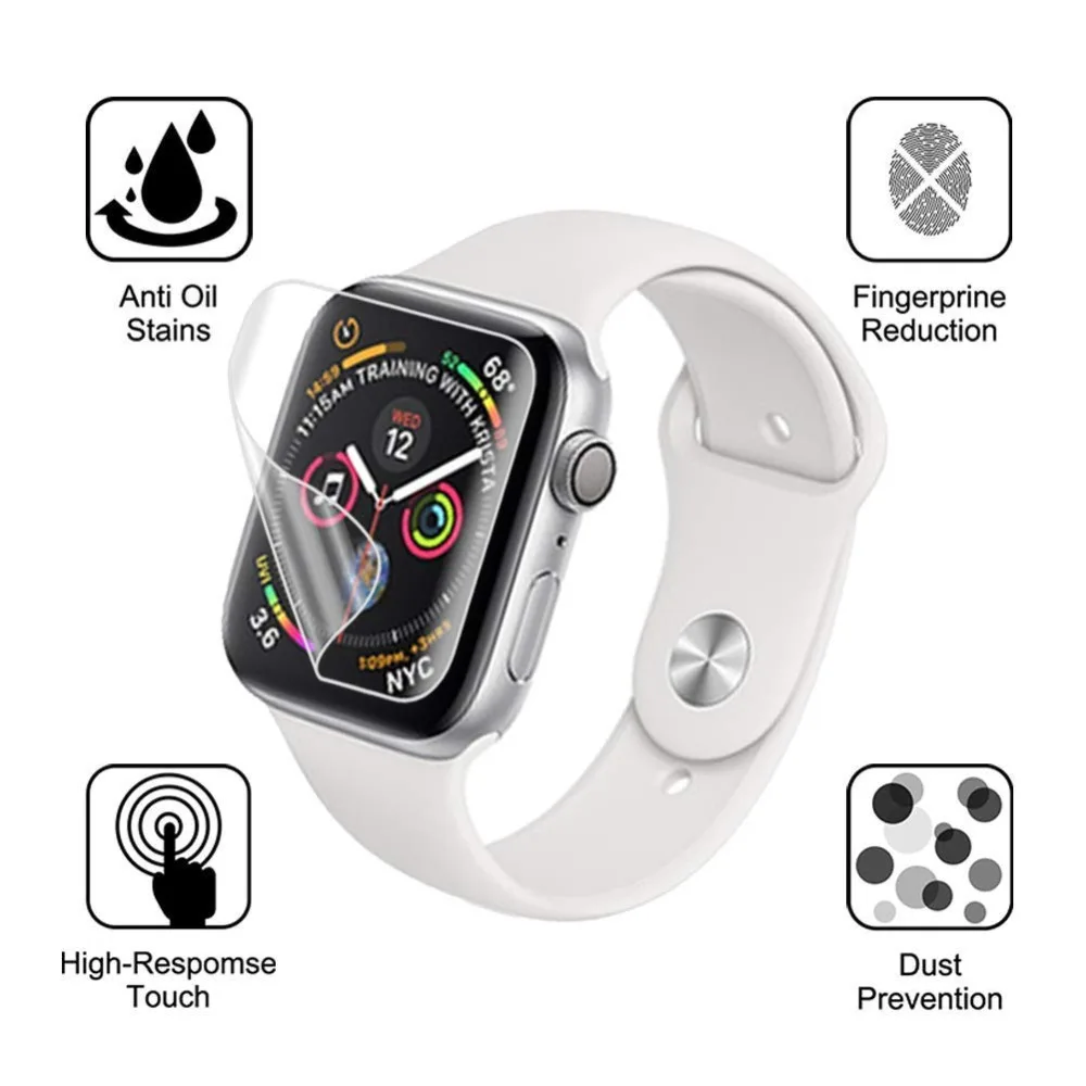 Защитная пленка для Apple Watch 4 5 40 44 мм не закаленное стекло 3 2 1 38/42