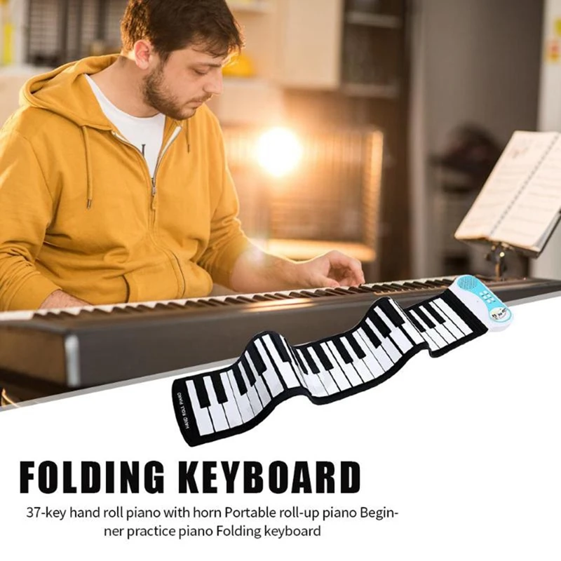 Пианино гибкое с 37 клавишами портативное Силиконовое электронное мягкое