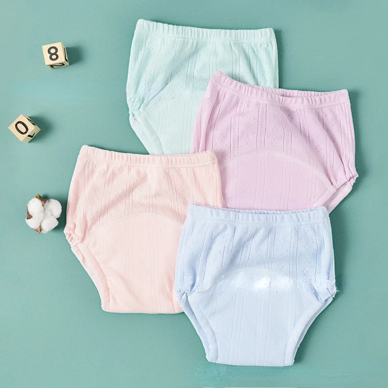 

Baby Cotton Training Pants Newborn Reusable Cloth Nappy Breathable Underwear Infant Training Pants Solid Washable Diapers