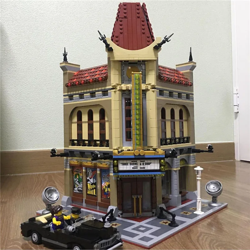 Lepinblocks Creator Expert City, 2462 шт., наборы зеленых продуктов, модели, строительные наборы, блоки, кирпичи, игрушки, совместимые 84008, 15008, 10185 - Цвет: 06 Palace Cinema