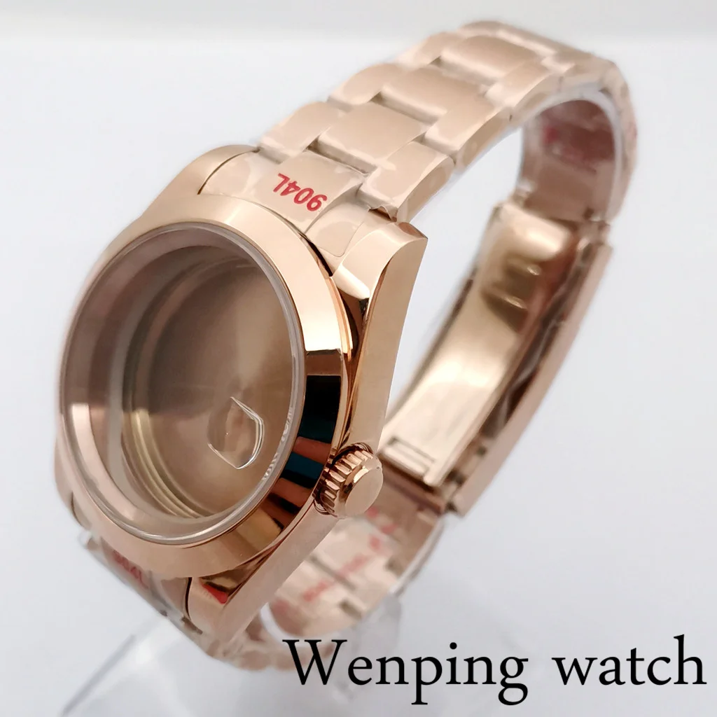 

New Bliger 36/40mm Rose Gold Sterile Watch Case Sapphire Glass Fit ETA 2836 Miyota 8205 8215 821A Mingzhu DG 2813 3804 Movement