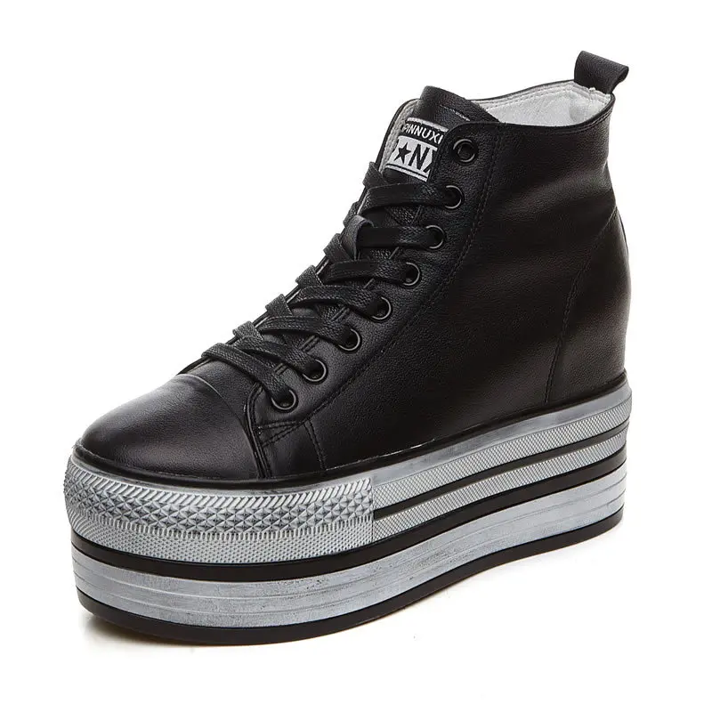 Новинка Брендовая женская обувь с высоким берцем на толстой платформе