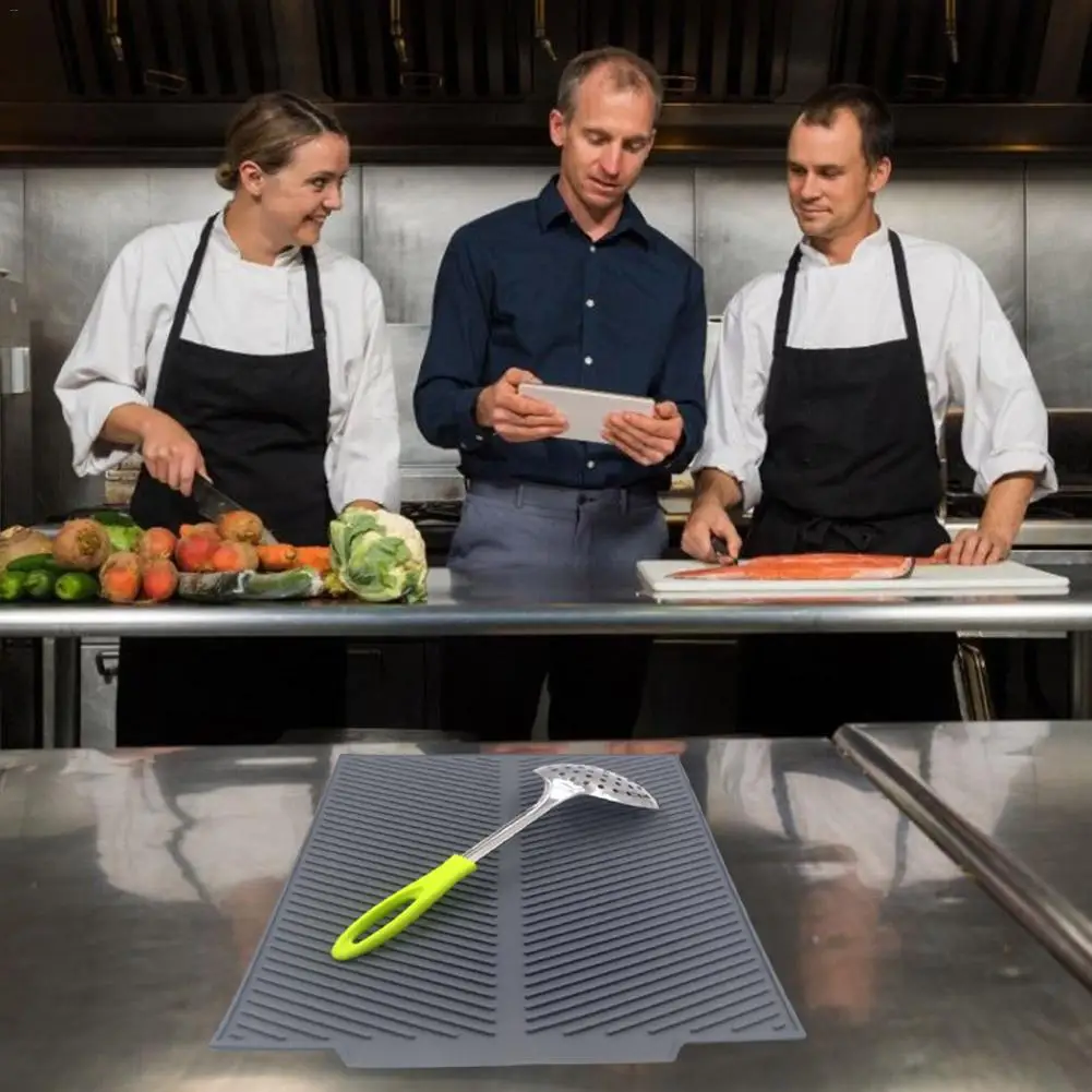 Silicone Dish Drying Mat Heat Resistant Tableware Insulation Pad Soft Durable Cushion Dinnerware Table Kitchen Organizer | Дом и сад