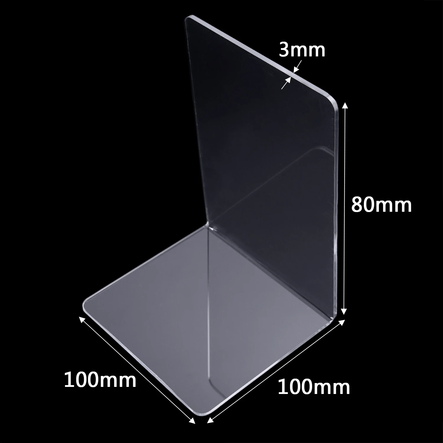 

2x Anti-Skid Bookend Book End Shelf Holder Square Acrylic Clear Book Stand Set