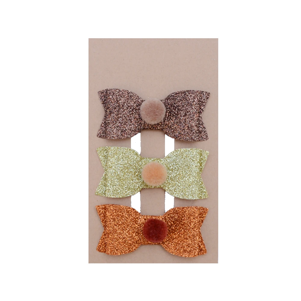 Заколка для волос с бантом девочек на День Благодарения и Рождество блестящие