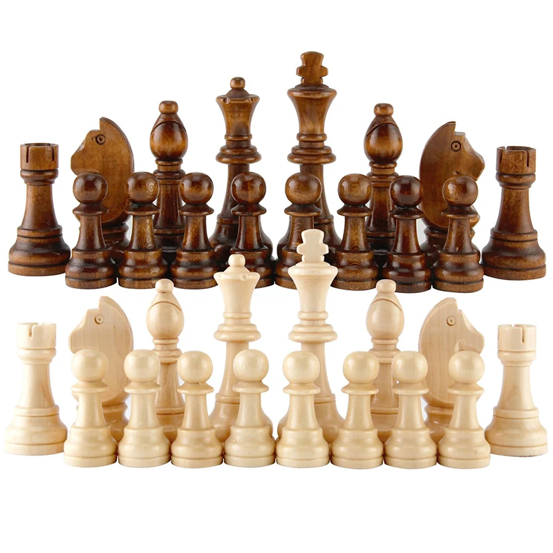 

12Pcs 55-91mm Wooden International Chess Piece Parent-Child Interaction Puzzle Toy Gift Children Chess Games Family Activity