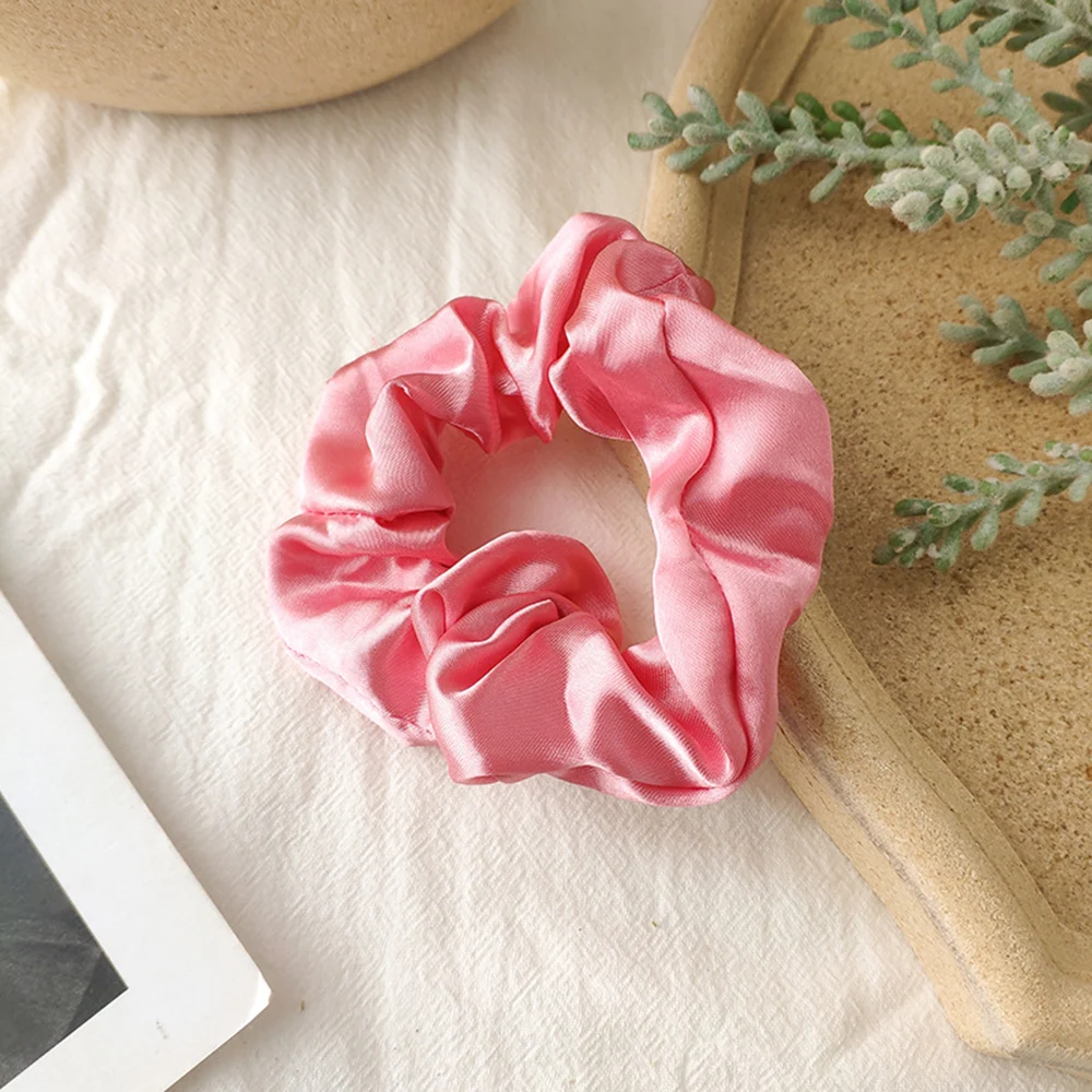 8 шт. атласные шелковые Однотонные резинки для волос эластичные женские