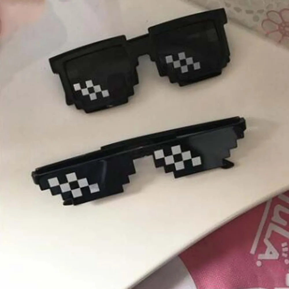 Новинка мозаичные солнцезащитные очки игрушка для трюка Thug Life дело с ним пиксель