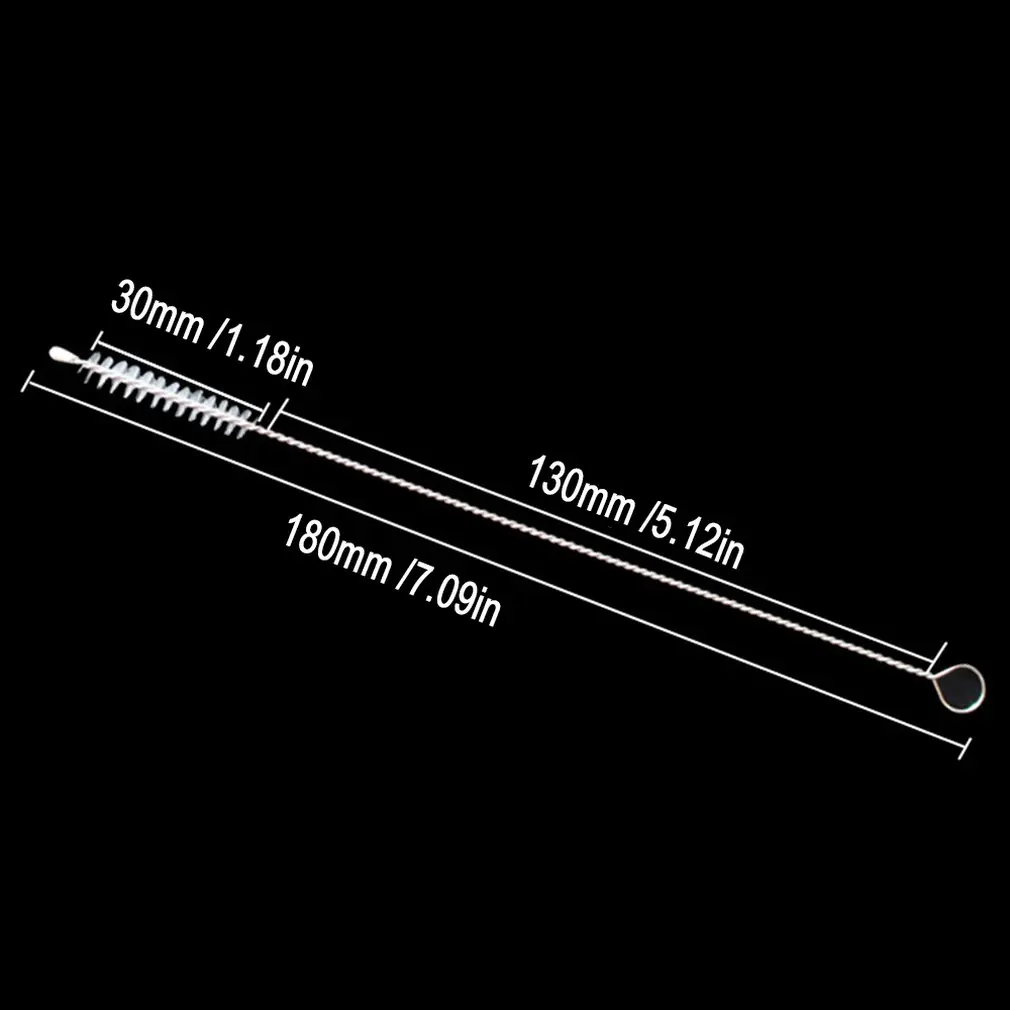 

Baby Bottle Straw Cleaning Brush Baby Nipple Brush Stainless Steel Spiral Brush Soft Hair Straw Brush